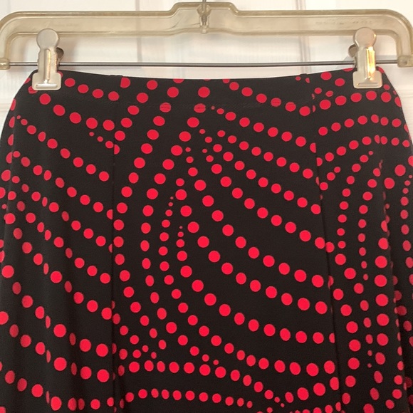 NWOT!!!! George stretch black and red printed long skirt. - Picture 3 of 8